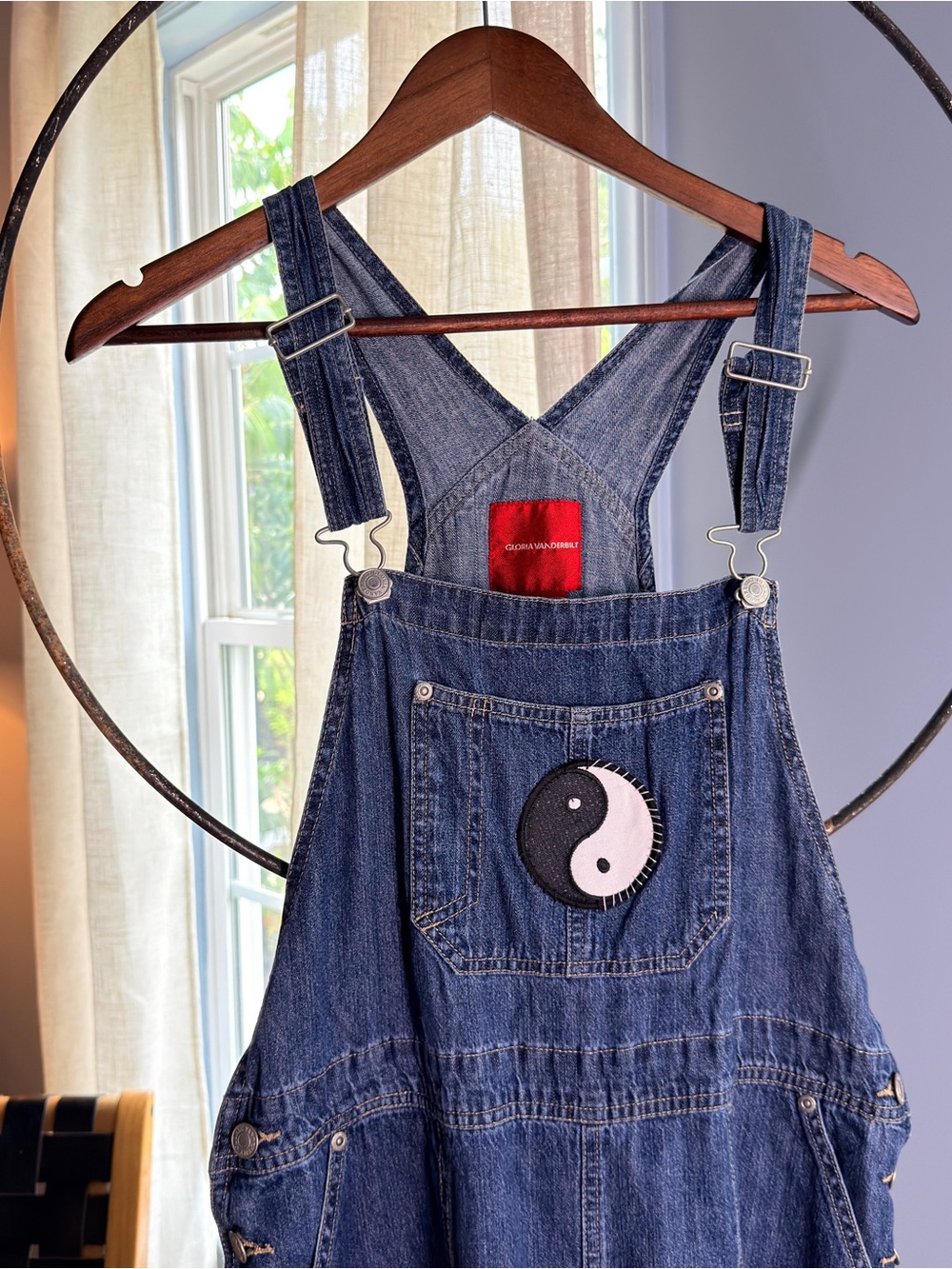 Custom Made Gloria Vanderbilt Denim Overalls with Red Label - Picture 2 of 3